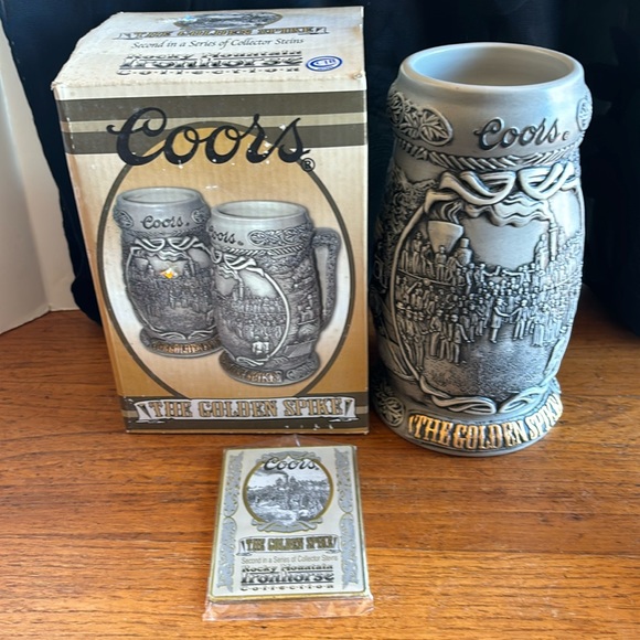2001 Coor’s®️ Rocky Mountain Ironhorse Collection “The Golden Spike” 7” stein - Picture 1 of 13